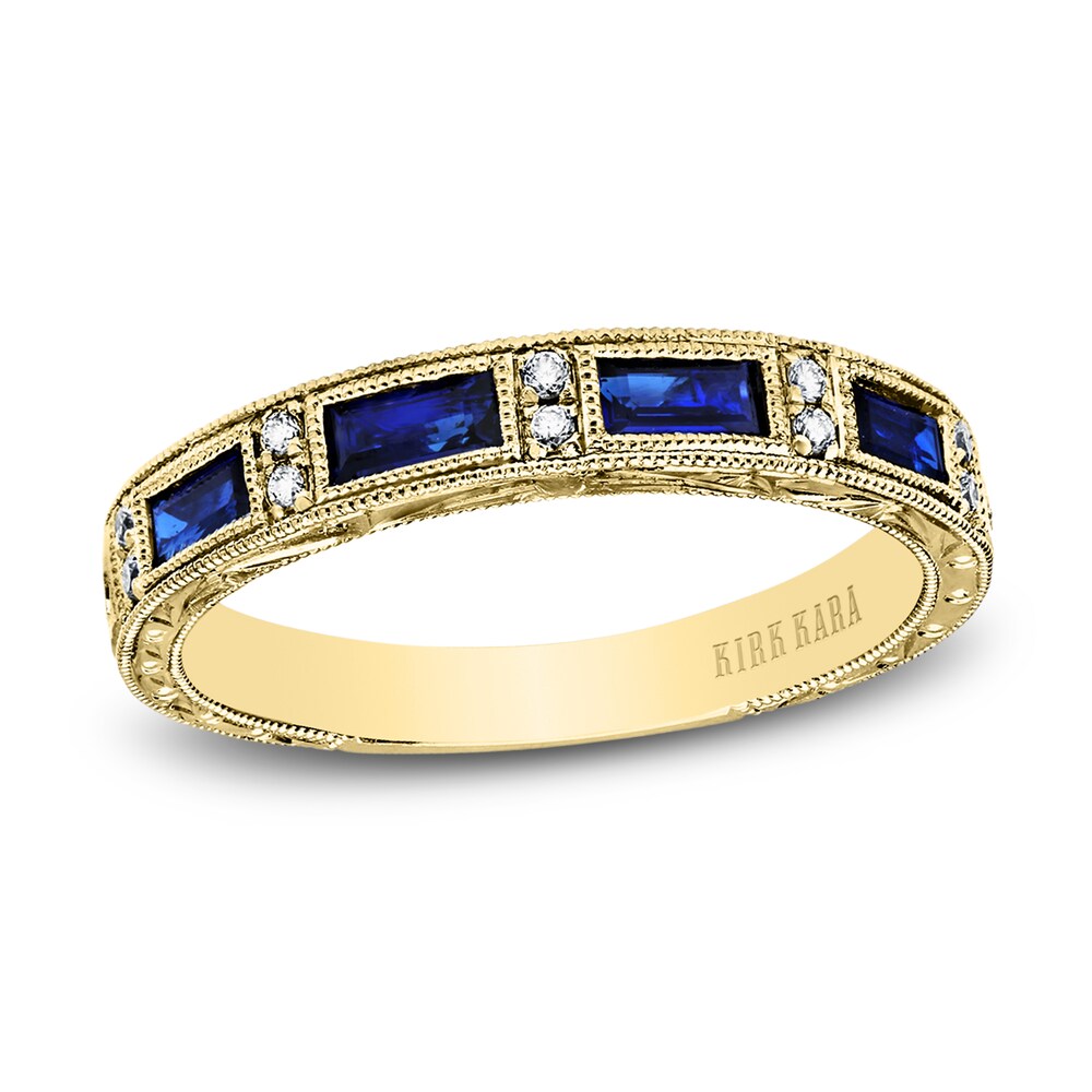 Kirk Kara Natural Blue Sapphire Anniversary Band 1/20 ct tw Diamonds 18K Yellow Gold TocVPgzU Kirk Kara Natural Blue Sapphire Anniversary Band 1/20 ct tw Diamonds 18K Yellow Gold TocVPgzU