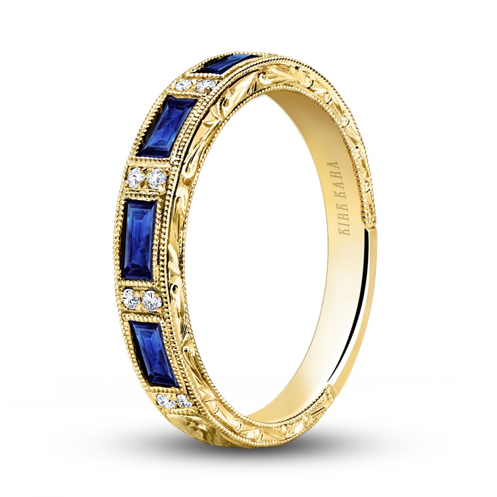 Kirk Kara Natural Blue Sapphire Anniversary Band 1/20 ct tw Diamonds 18K Yellow Gold TocVPgzU Kirk Kara Natural Blue Sapphire Anniversary Band 1/20 ct tw Diamonds 18K Yellow Gold TocVPgzU