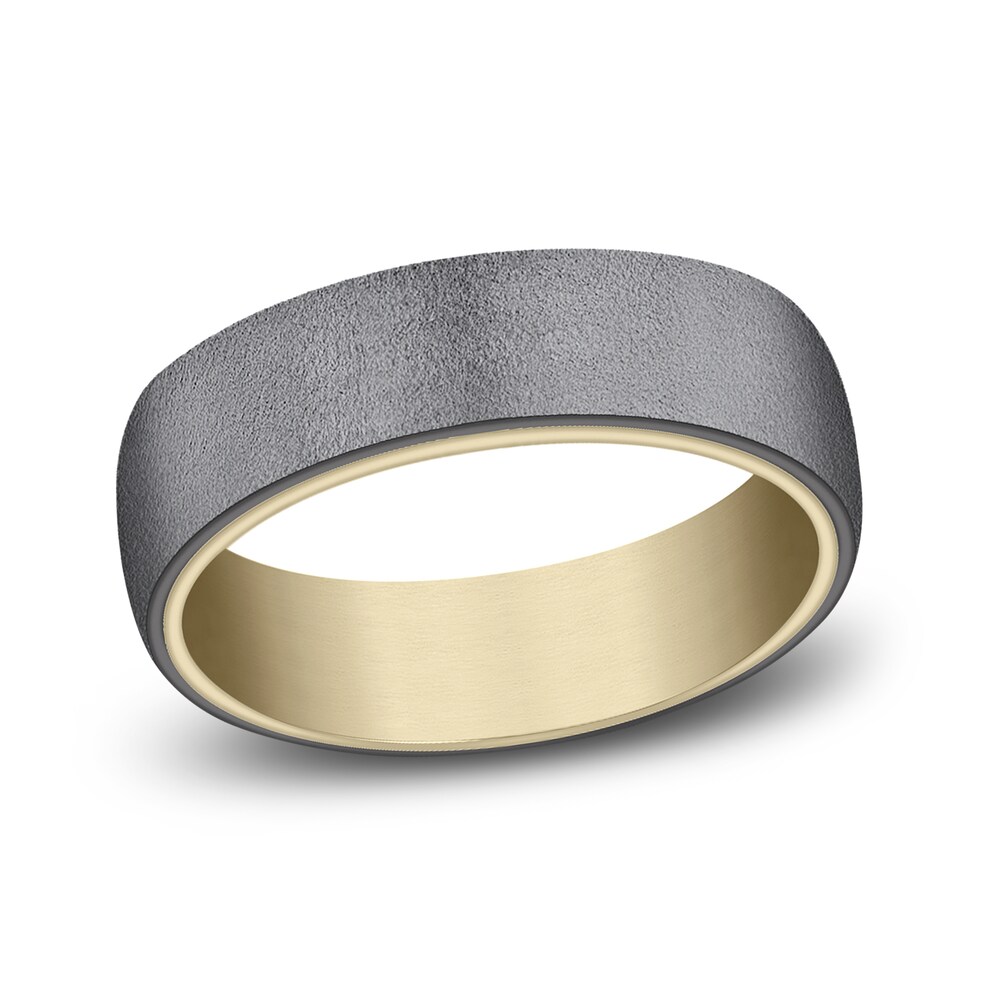Wedding Band Black Tantalum/14K Yellow Gold 6.5mm U3mI8Qlm Wedding Band Black Tantalum/14K Yellow Gold 6.5mm U3mI8Qlm