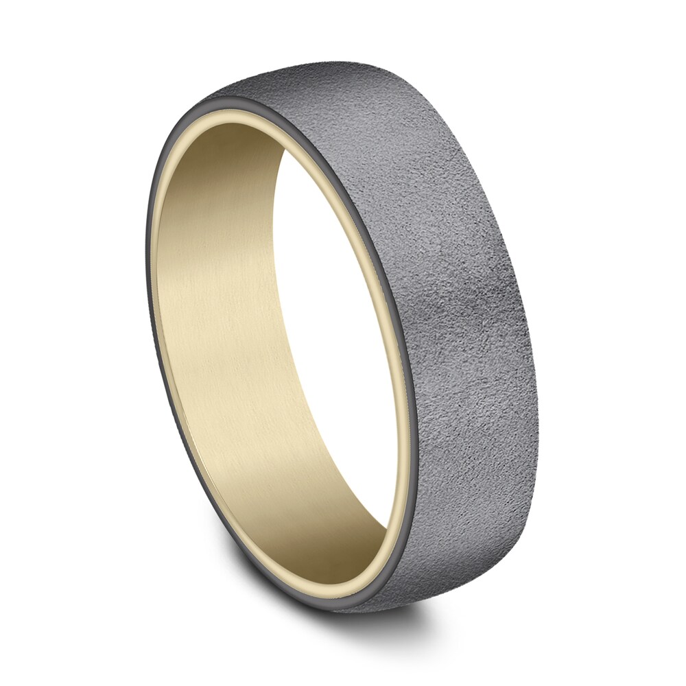 Wedding Band Black Tantalum/14K Yellow Gold 6.5mm U3mI8Qlm Wedding Band Black Tantalum/14K Yellow Gold 6.5mm U3mI8Qlm