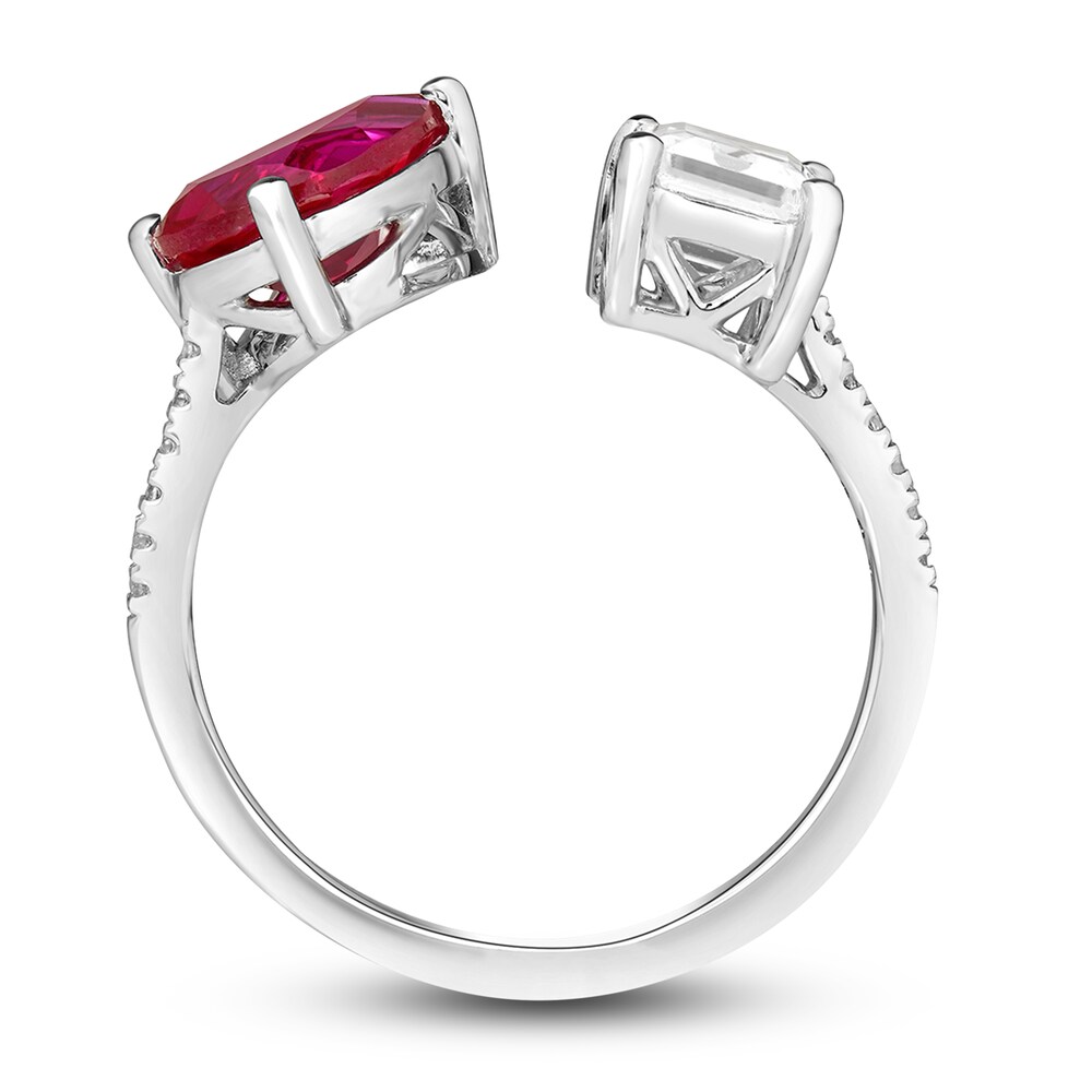 Lab-Created Ruby & Lab-Created White Sapphire Ring 10K White Gold UFBYoVbH Lab-Created Ruby & Lab-Created White Sapphire Ring 10K White Gold UFBYoVbH
