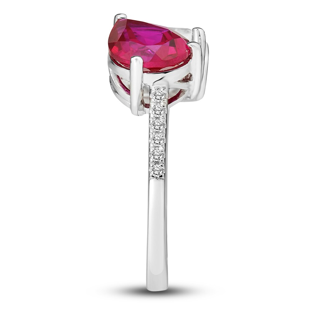 Lab-Created Ruby & Lab-Created White Sapphire Ring 10K White Gold UFBYoVbH Lab-Created Ruby & Lab-Created White Sapphire Ring 10K White Gold UFBYoVbH