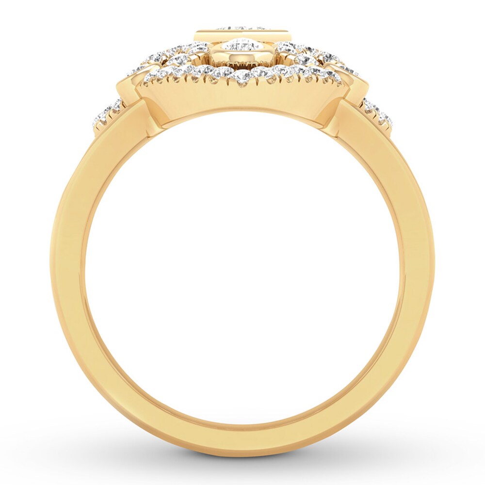 Diamond Ring 3/4 carat tw Princess/Pear-shaped/Round 14K Yellow Gold UU7DXQdi Diamond Ring 3/4 carat tw Princess/Pear-shaped/Round 14K Yellow Gold UU7DXQdi