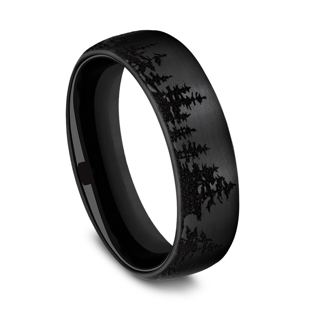 Tree Wedding Band Black Titanium 6.5mm UaIKs6xd Tree Wedding Band Black Titanium 6.5mm UaIKs6xd