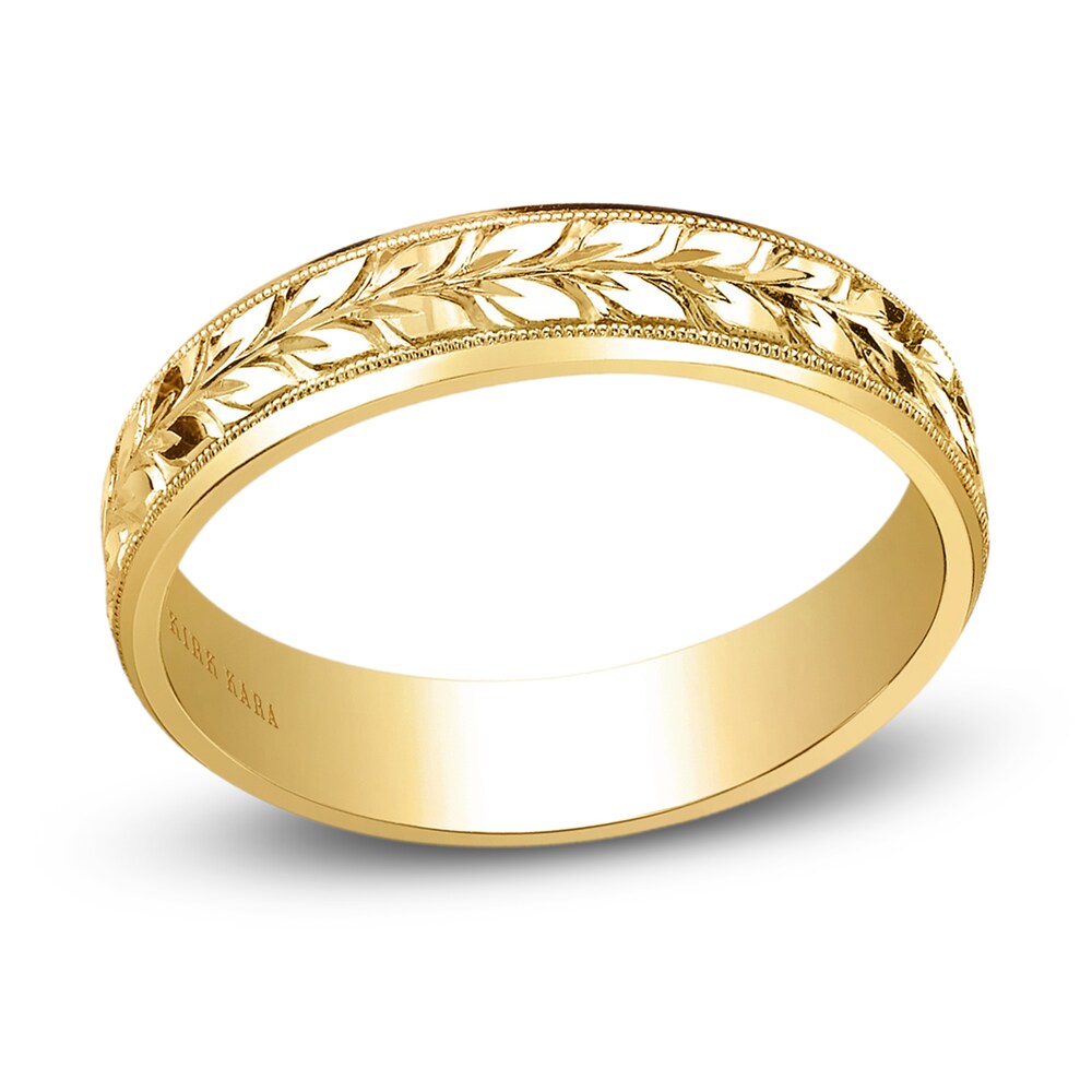 Kirk Kara Men's Floral Wedding Band 18K Yellow Gold Ue5pWi7J