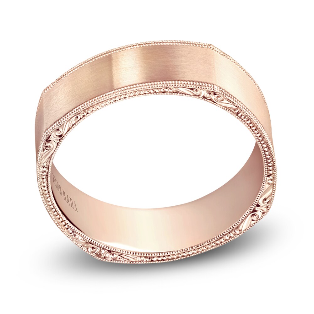 Kirk Kara Men's Engraved Satin Wedding Band 14K Rose Gold UkPw06s6 Kirk Kara Men's Engraved Satin Wedding Band 14K Rose Gold UkPw06s6