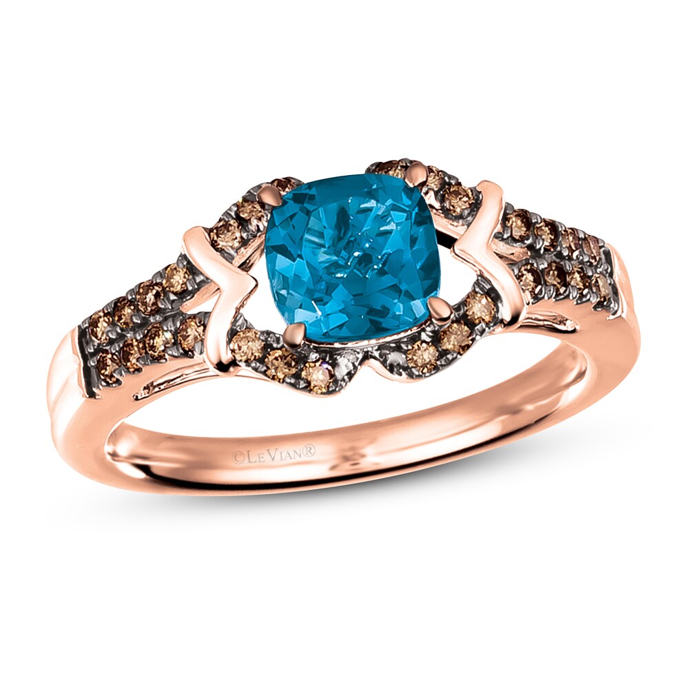 Le Vian Natural Blue Topaz Ring 1/5 ct tw Diamonds 14K Strawberry Gold UqvOlngP Le Vian Natural Blue Topaz Ring 1/5 ct tw Diamonds 14K Strawberry Gold UqvOlngP