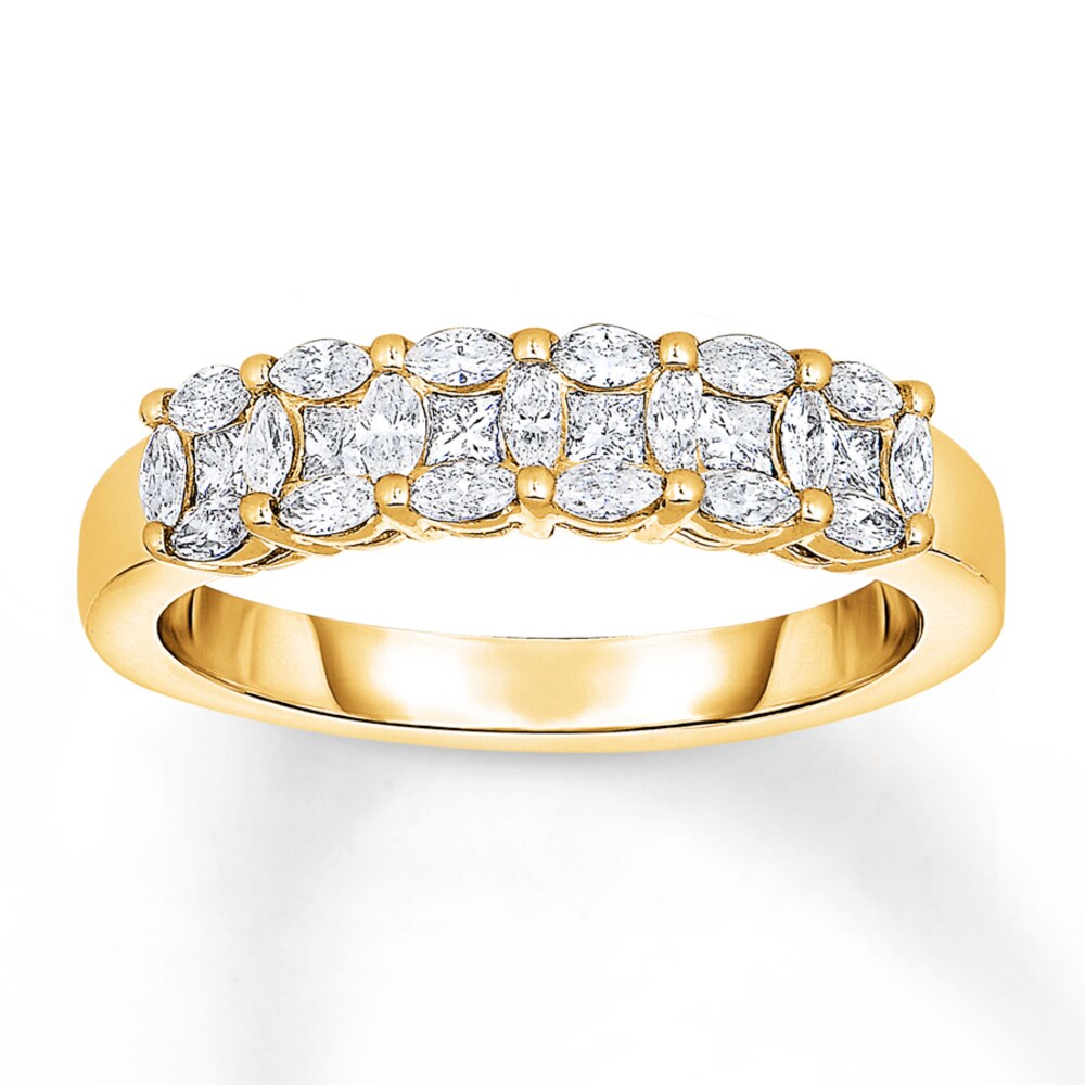 Diamond Anniversary Band 5/8 ct tw Princess-cut 14K Yellow Gold Uzg4dvRK Diamond Anniversary Band 5/8 ct tw Princess-cut 14K Yellow Gold Uzg4dvRK