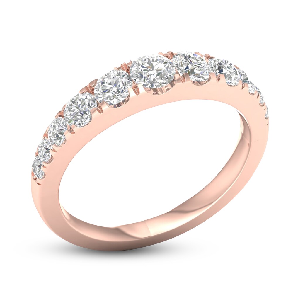 Graduated Diamond Anniversary Band 1 ct tw Round 14K Rose Gold V0IZhru2 Graduated Diamond Anniversary Band 1 ct tw Round 14K Rose Gold V0IZhru2