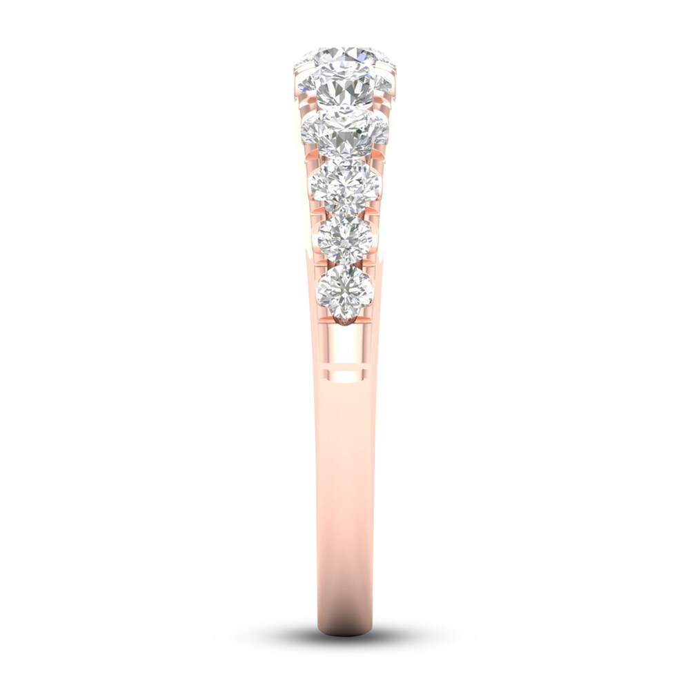 Graduated Diamond Anniversary Band 1 ct tw Round 14K Rose Gold V0IZhru2 Graduated Diamond Anniversary Band 1 ct tw Round 14K Rose Gold V0IZhru2
