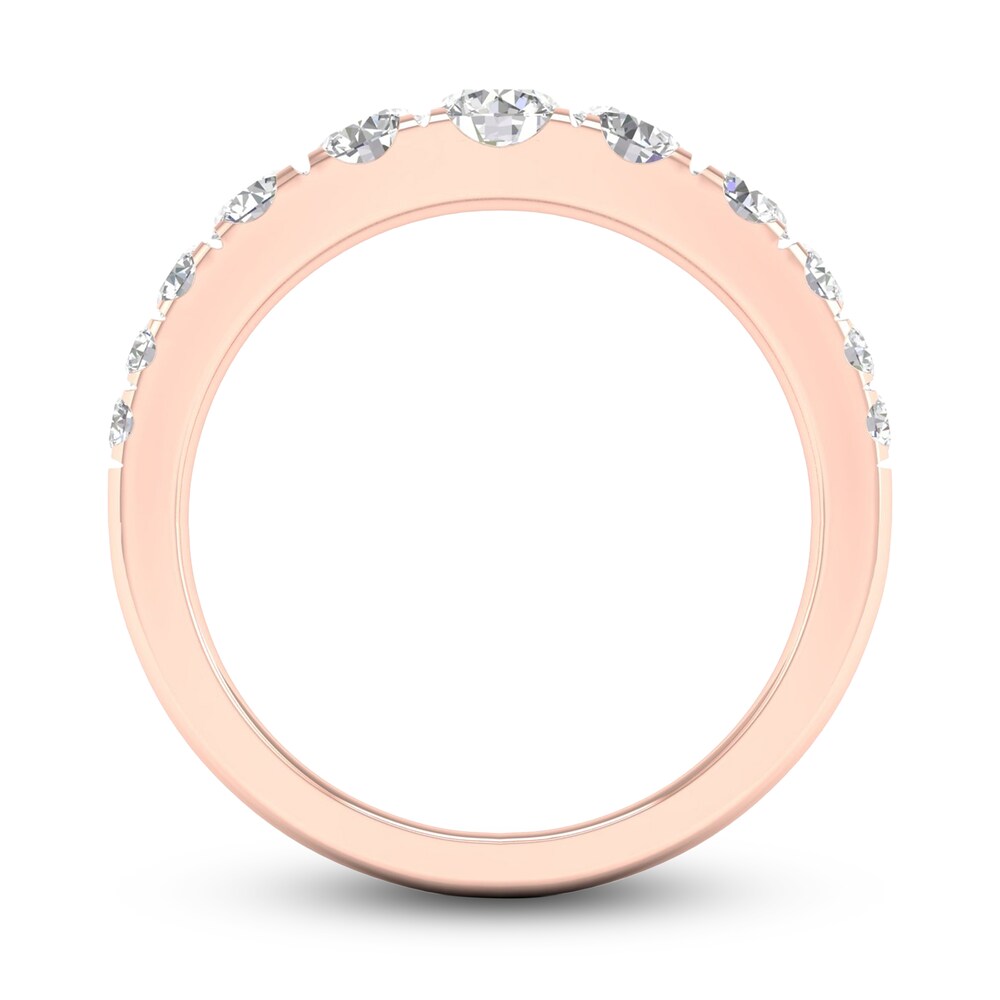 Graduated Diamond Anniversary Band 1 ct tw Round 14K Rose Gold V0IZhru2 Graduated Diamond Anniversary Band 1 ct tw Round 14K Rose Gold V0IZhru2