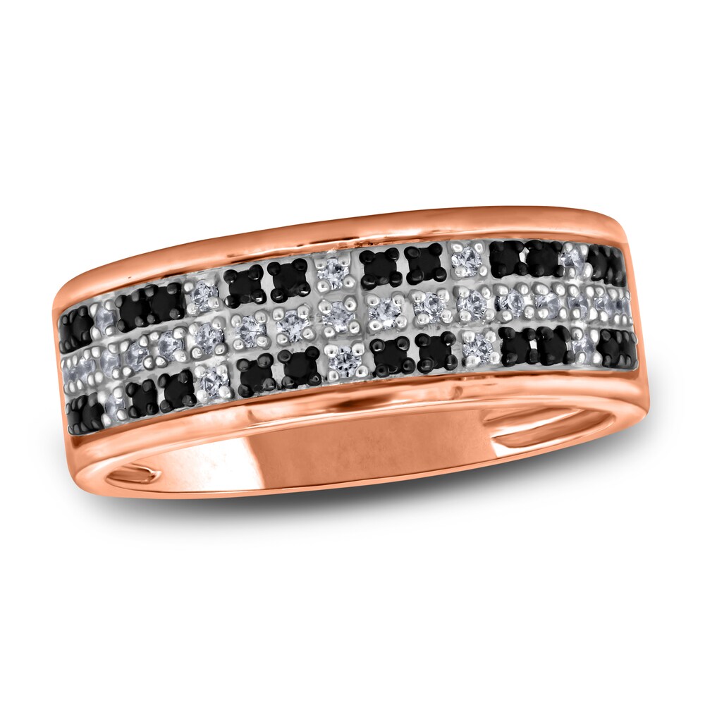 Men's Black & White Diamond Anniversary Ring 1/3 ct tw Round 14K Rose Gold V3kfgCEw Men's Black & White Diamond Anniversary Ring 1/3 ct tw Round 14K Rose Gold V3kfgCEw
