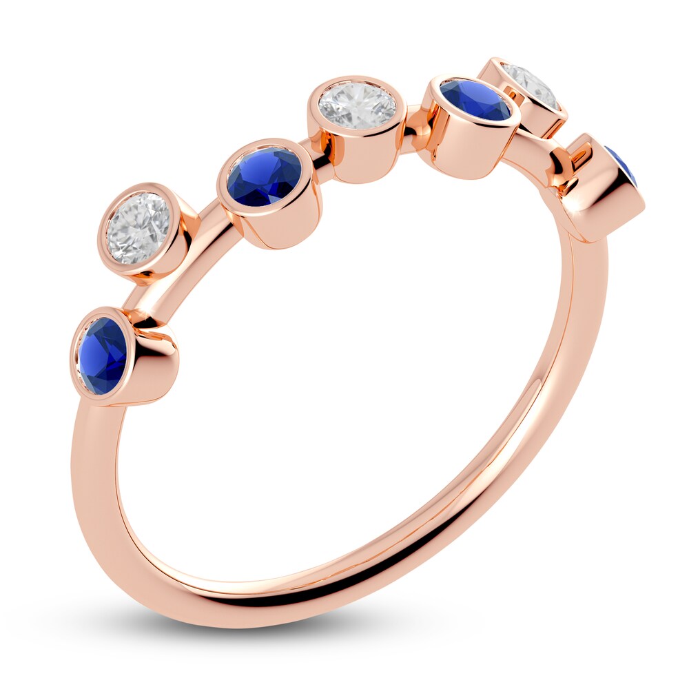 Juliette Maison Natural White Sapphire & Natural Blue Sapphire Ring 10K Rose Gold VC2AAhVX Juliette Maison Natural White Sapphire & Natural Blue Sapphire Ring 10K Rose Gold VC2AAhVX