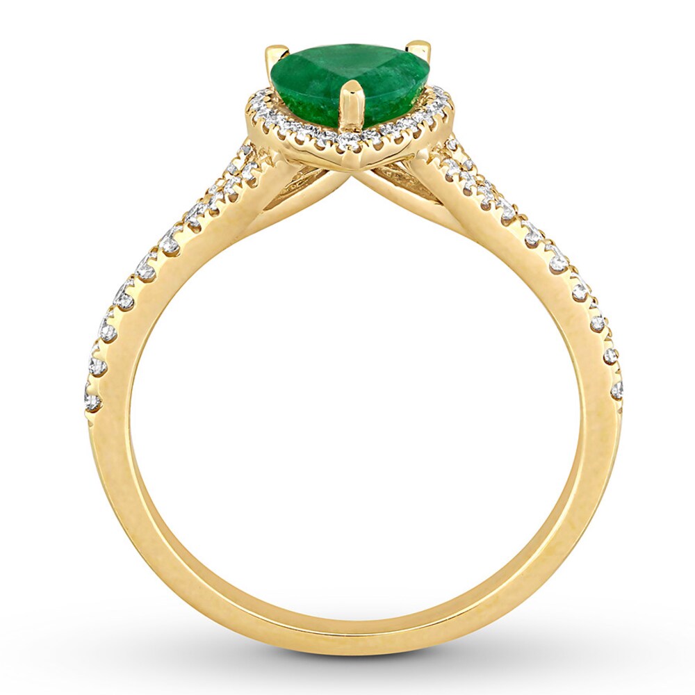 Natural Emerald Ring 1/4 ct tw Diamonds 14K Yellow Gold VCzc1Cw0 Natural Emerald Ring 1/4 ct tw Diamonds 14K Yellow Gold VCzc1Cw0