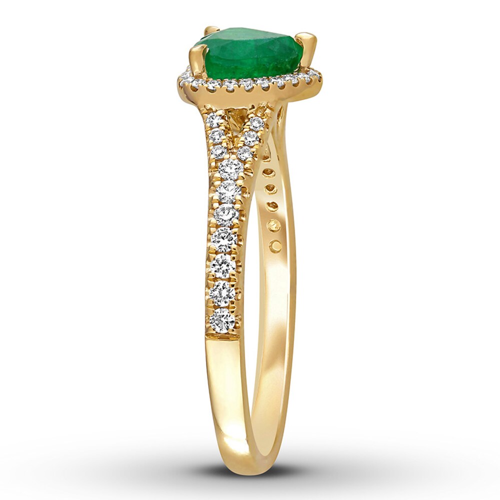 Natural Emerald Ring 1/4 ct tw Diamonds 14K Yellow Gold VCzc1Cw0 Natural Emerald Ring 1/4 ct tw Diamonds 14K Yellow Gold VCzc1Cw0