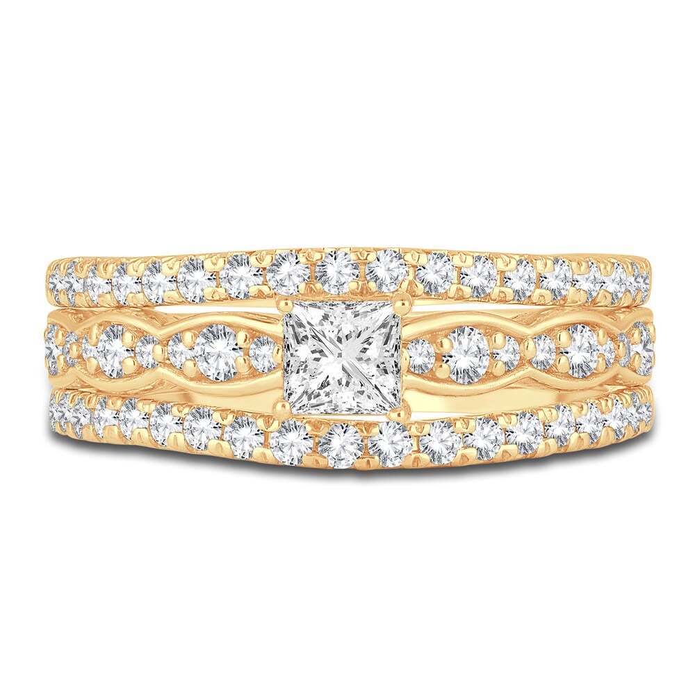 Diamond Bridal Set 1 ct tw Princess/Round 14K Yellow Gold VNIaP807