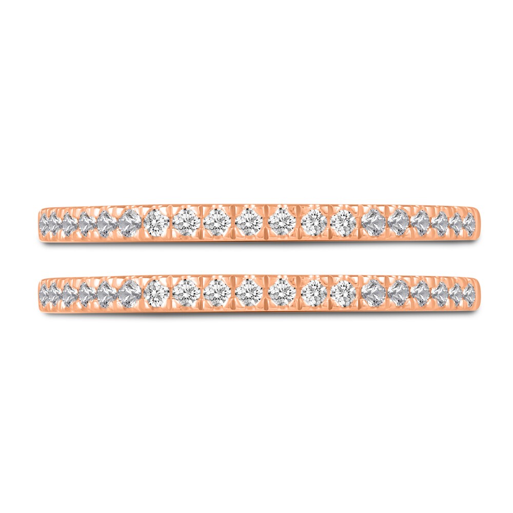 Diamond Double Wedding Band Set 1/4 ct tw 14K Rose Gold VTfnniL6 Diamond Double Wedding Band Set 1/4 ct tw 14K Rose Gold VTfnniL6