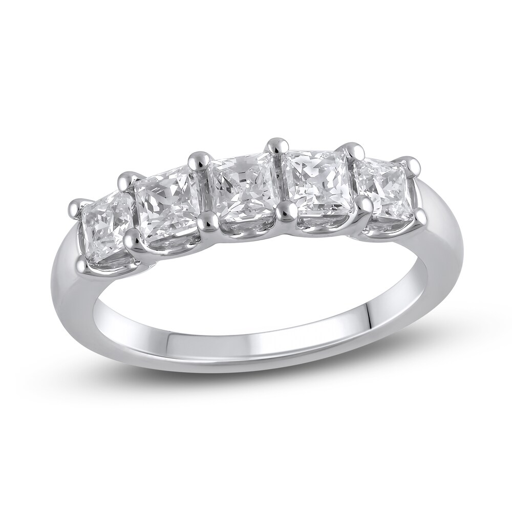 Lab-Created Diamond Wedding Band 1-1/2 ct tw Princess 14K White Gold VZFVPk1d Lab-Created Diamond Wedding Band 1-1/2 ct tw Princess 14K White Gold VZFVPk1d