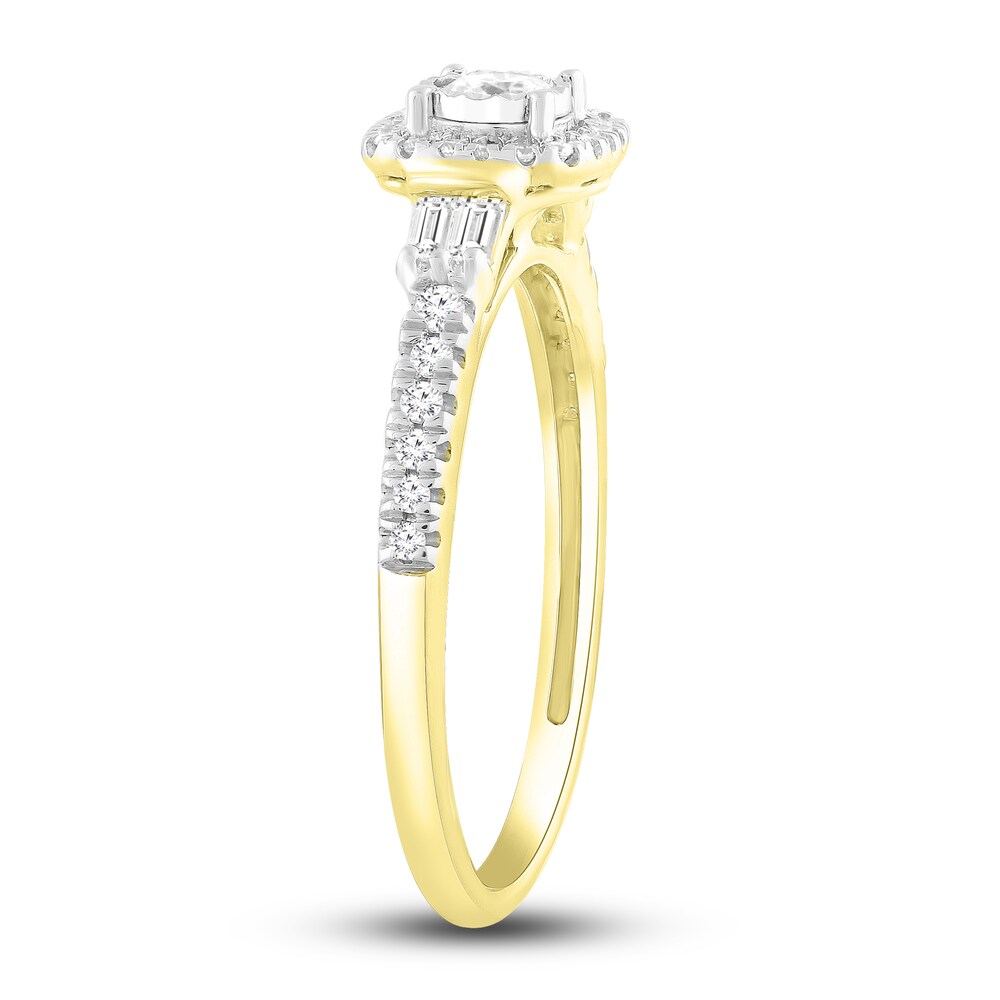 Diamond Ring 3/8 ct tw Round/Baguette 10K Yellow Gold Va0PfHHe Diamond Ring 3/8 ct tw Round/Baguette 10K Yellow Gold Va0PfHHe