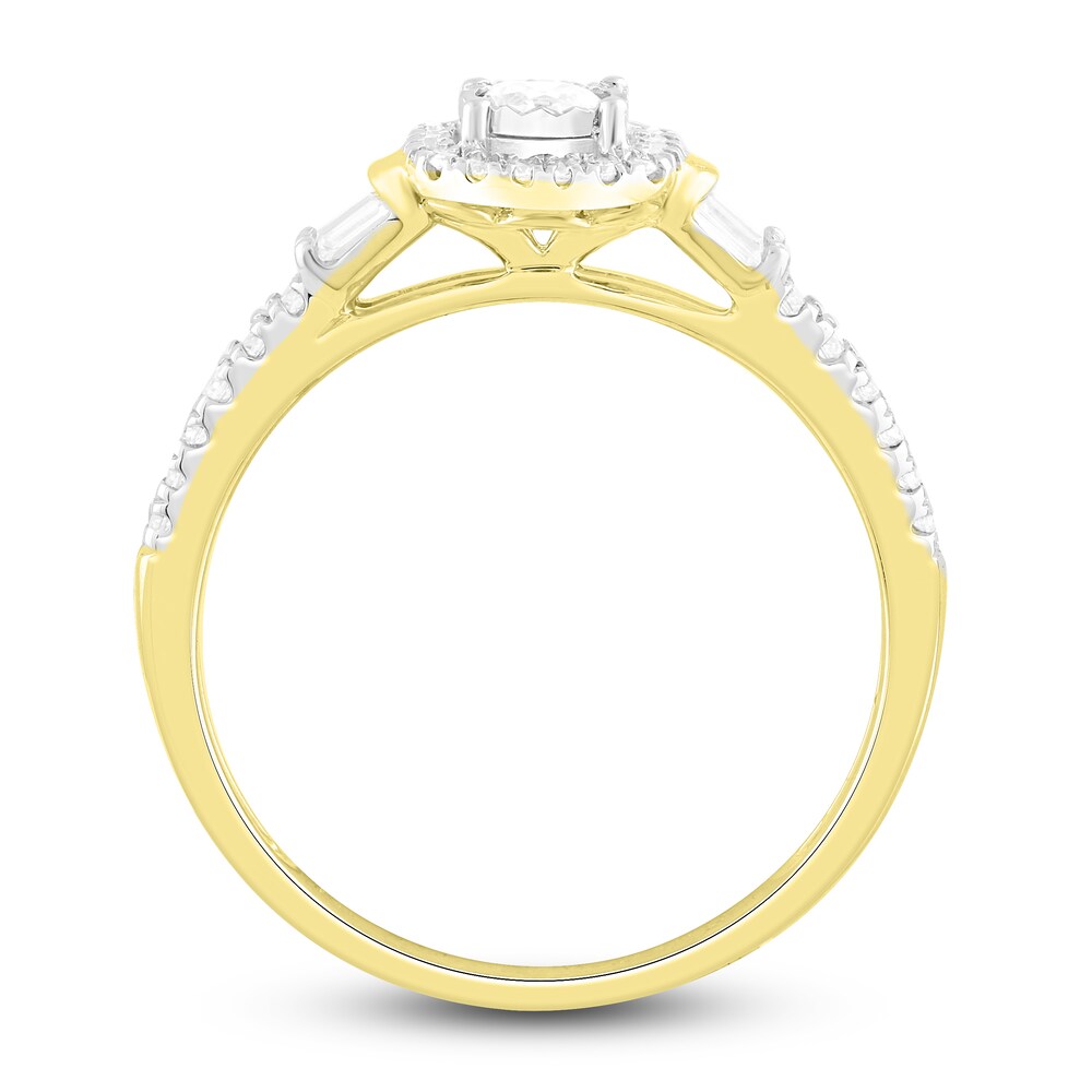 Diamond Ring 3/8 ct tw Round/Baguette 10K Yellow Gold Va0PfHHe Diamond Ring 3/8 ct tw Round/Baguette 10K Yellow Gold Va0PfHHe