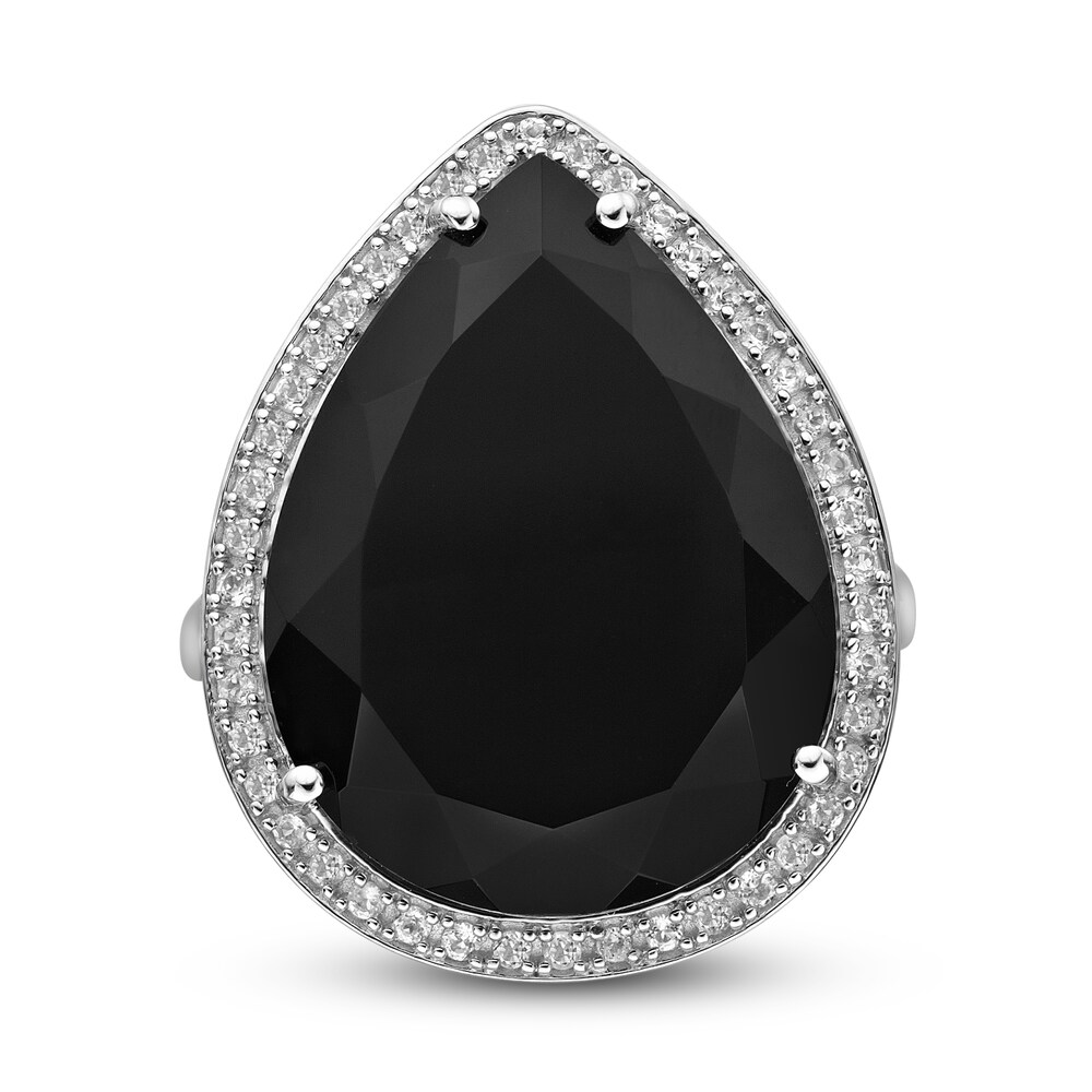 Natural Onyx & Natural White Topaz Ring Sterling Silver VdqjSv8t Natural Onyx & Natural White Topaz Ring Sterling Silver VdqjSv8t