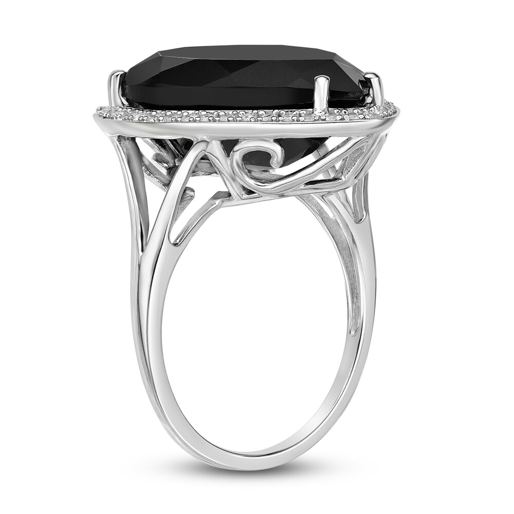Natural Onyx & Natural White Topaz Ring Sterling Silver VdqjSv8t Natural Onyx & Natural White Topaz Ring Sterling Silver VdqjSv8t