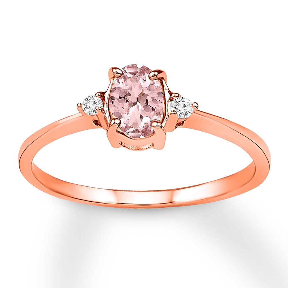 Morganite Ring 1/20 ct tw Diamonds 14K Rose Gold Vg7jraIR Morganite Ring 1/20 ct tw Diamonds 14K Rose Gold Vg7jraIR