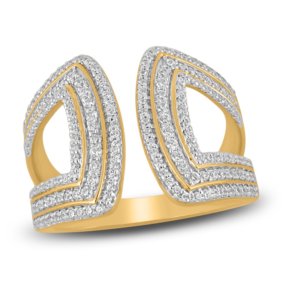 Diamond Bypass Ring 3/4 ct tw Round 14K Yellow Gold/Rhodium Vi8C9Jsk Diamond Bypass Ring 3/4 ct tw Round 14K Yellow Gold/Rhodium Vi8C9Jsk