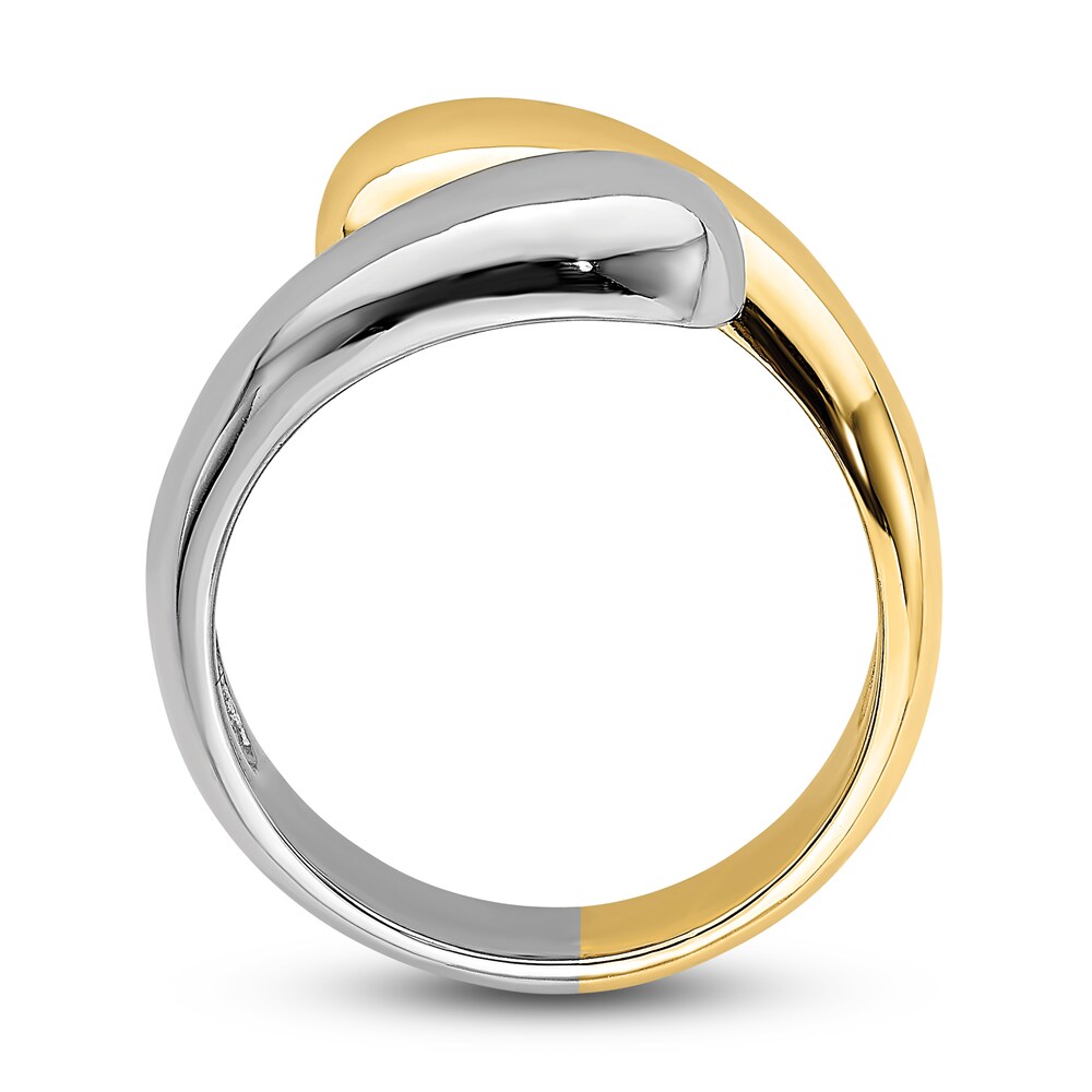 High-Polish Bypass Ring 14K Two-Tone Gold VkEz92aj