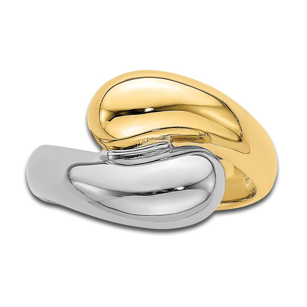 High-Polish Bypass Ring 14K Two-Tone Gold VkEz92aj