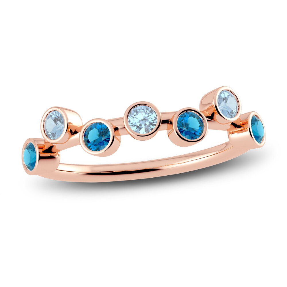 Juliette Maison Natural Aquamarine & Natural Blue Zircon Ring 10K Rose Gold VuyfsDcj Juliette Maison Natural Aquamarine & Natural Blue Zircon Ring 10K Rose Gold VuyfsDcj