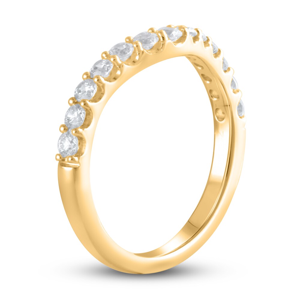 Lab-Created Diamond Contour Anniversary Band 5/8 ct tw Round 14K Yellow Gold Vv6T0z24