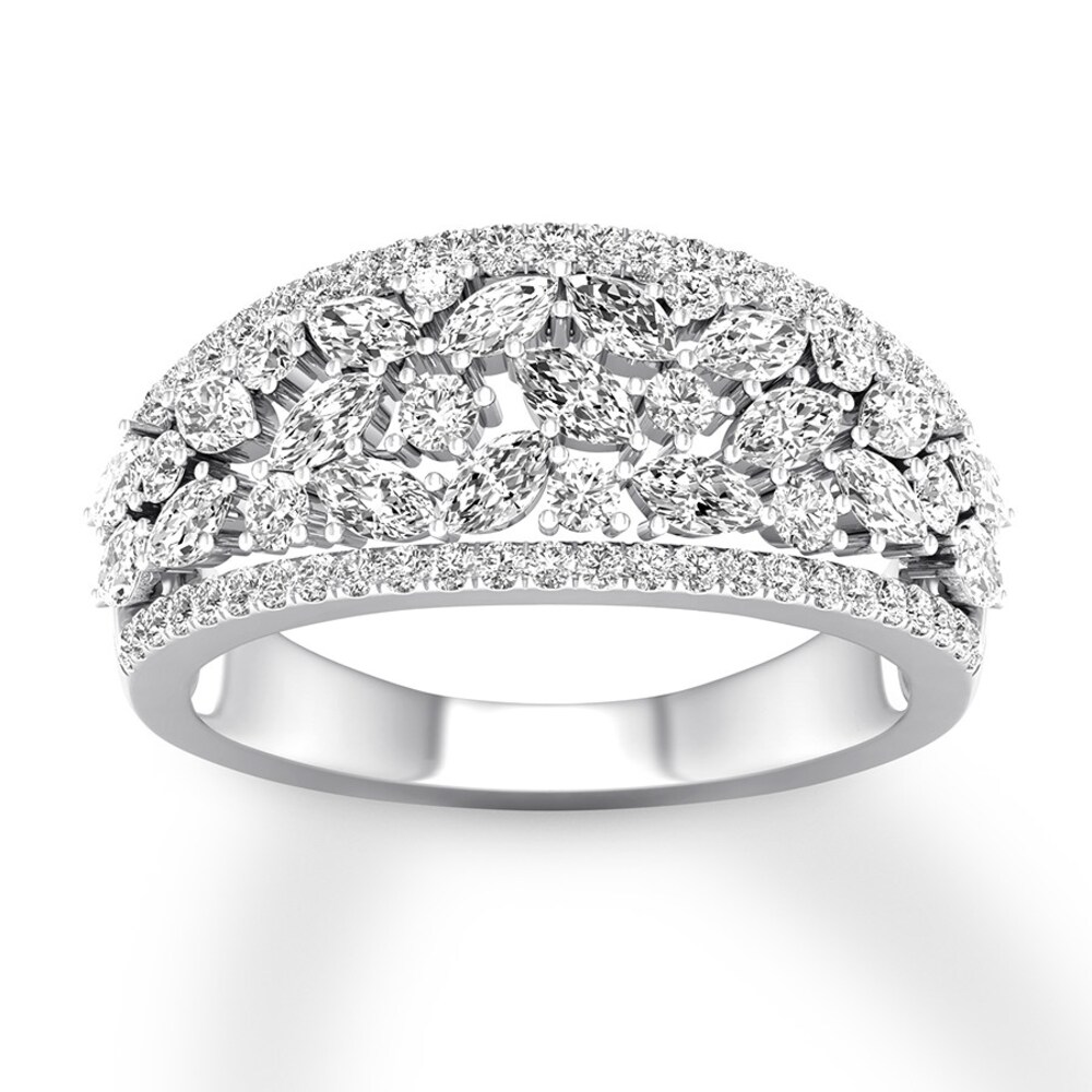 Diamond Anniversary Band 1-1/5 ct tw Round/Marquise 14K Gold WInvL1Mx Diamond Anniversary Band 1-1/5 ct tw Round/Marquise 14K Gold WInvL1Mx