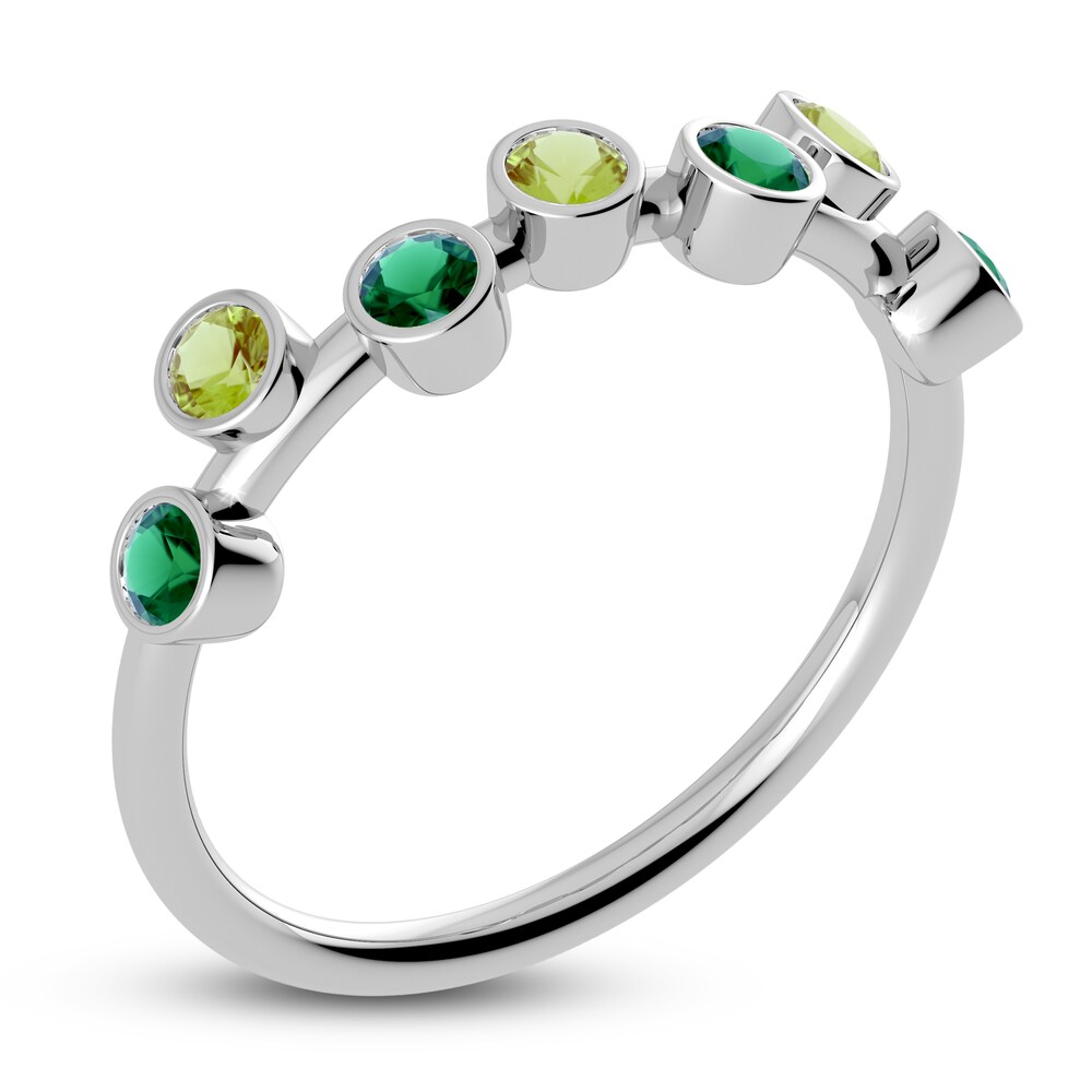 Juliette Maison Natural Emerald & Natural Peridot Ring 10K White Gold WK4CFBeg Juliette Maison Natural Emerald & Natural Peridot Ring 10K White Gold WK4CFBeg