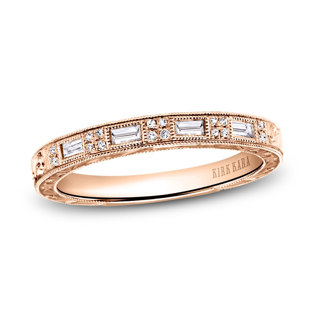 Kirk Kara Engraved Diamond Wedding Band 1/8 ct tw Baguette/Round 14K Rose Gold WLcGoQ3y Kirk Kara Engraved Diamond Wedding Band 1/8 ct tw Baguette/Round 14K Rose Gold WLcGoQ3y