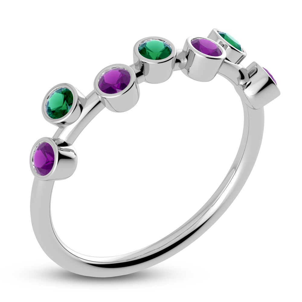 Juliette Maison Natural Emerald & Natural Amethyst Ring 10K White Gold WMI8CmZy Juliette Maison Natural Emerald & Natural Amethyst Ring 10K White Gold WMI8CmZy