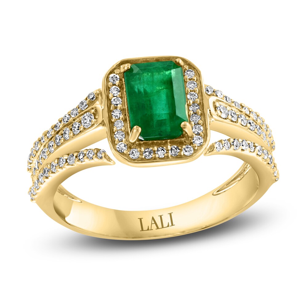 LALI Jewels Natural Emerald Ring 3/8 ct tw Diamonds 14K Yellow Gold WYjHUB5J LALI Jewels Natural Emerald Ring 3/8 ct tw Diamonds 14K Yellow Gold WYjHUB5J