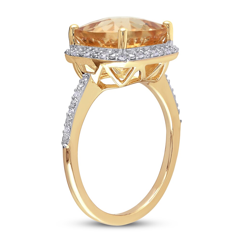 Natural Citrine Ring 1/10 ct tw Diamonds 10K Yellow Gold WaLLN8eG Natural Citrine Ring 1/10 ct tw Diamonds 10K Yellow Gold WaLLN8eG
