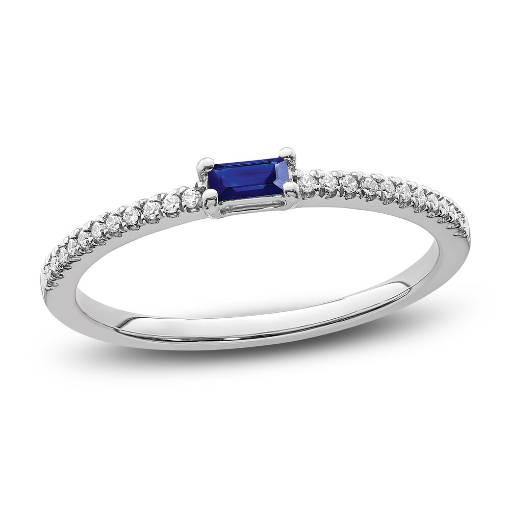 Natural Blue Sapphire Ring 1/15 ct tw Diamonds 14K White Gold WlgygdrG Natural Blue Sapphire Ring 1/15 ct tw Diamonds 14K White Gold WlgygdrG
