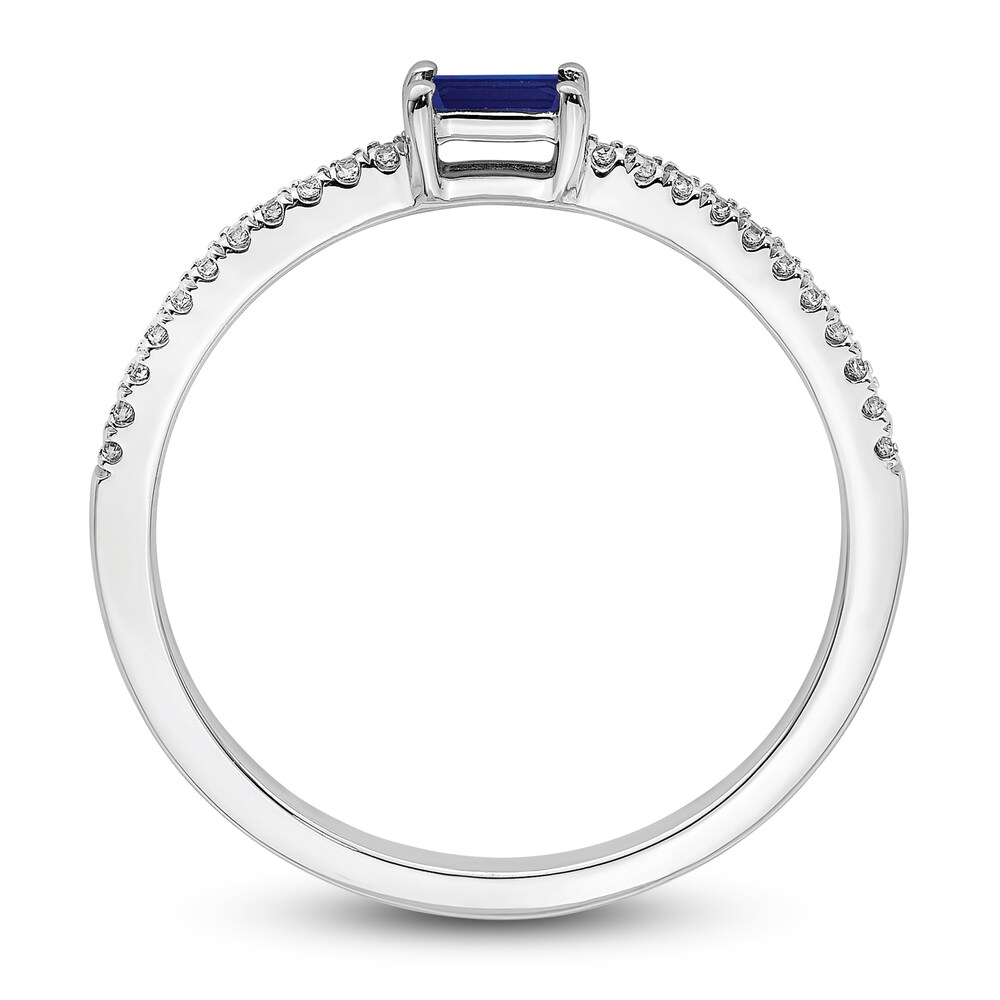 Natural Blue Sapphire Ring 1/15 ct tw Diamonds 14K White Gold WlgygdrG Natural Blue Sapphire Ring 1/15 ct tw Diamonds 14K White Gold WlgygdrG