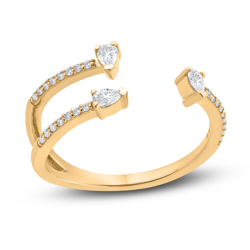 Diamond Ring 1/4 ct tw Pear/Round 10K Yellow Gold X8y8bawL Diamond Ring 1/4 ct tw Pear/Round 10K Yellow Gold X8y8bawL