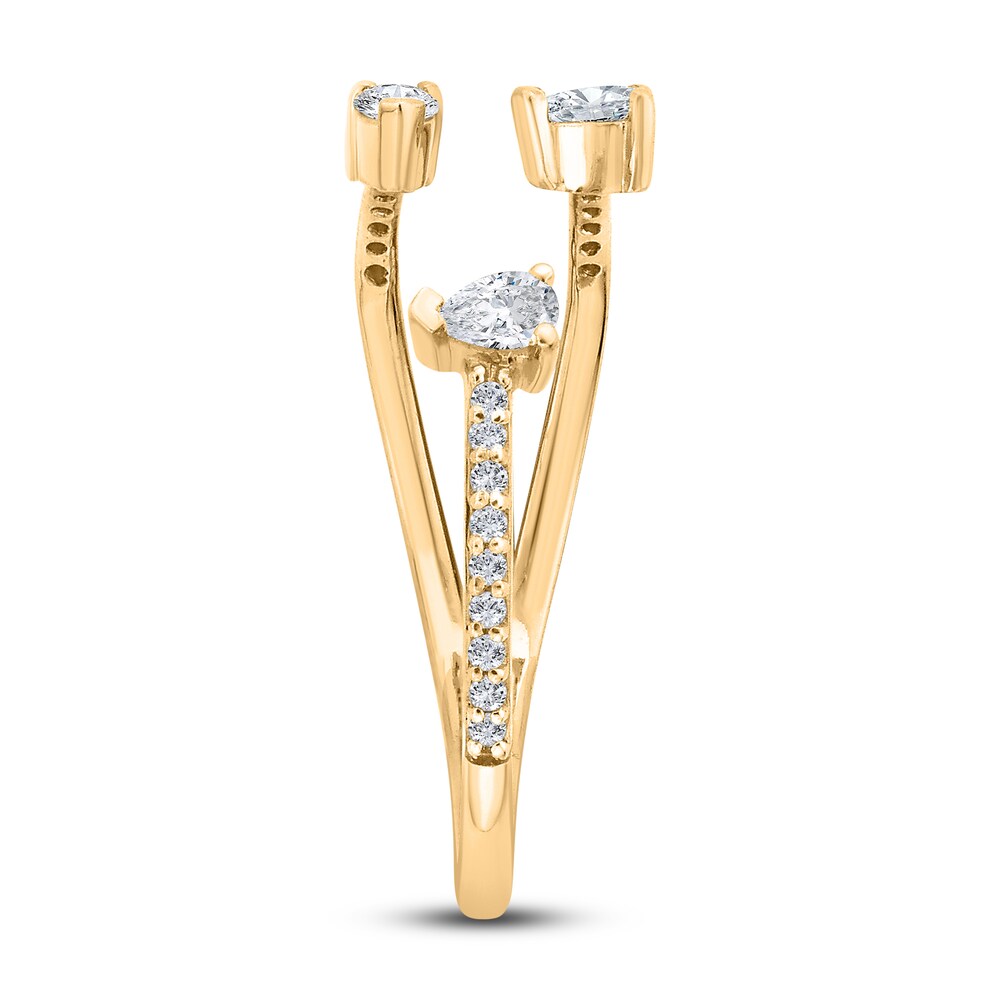 Diamond Ring 1/4 ct tw Pear/Round 10K Yellow Gold X8y8bawL Diamond Ring 1/4 ct tw Pear/Round 10K Yellow Gold X8y8bawL