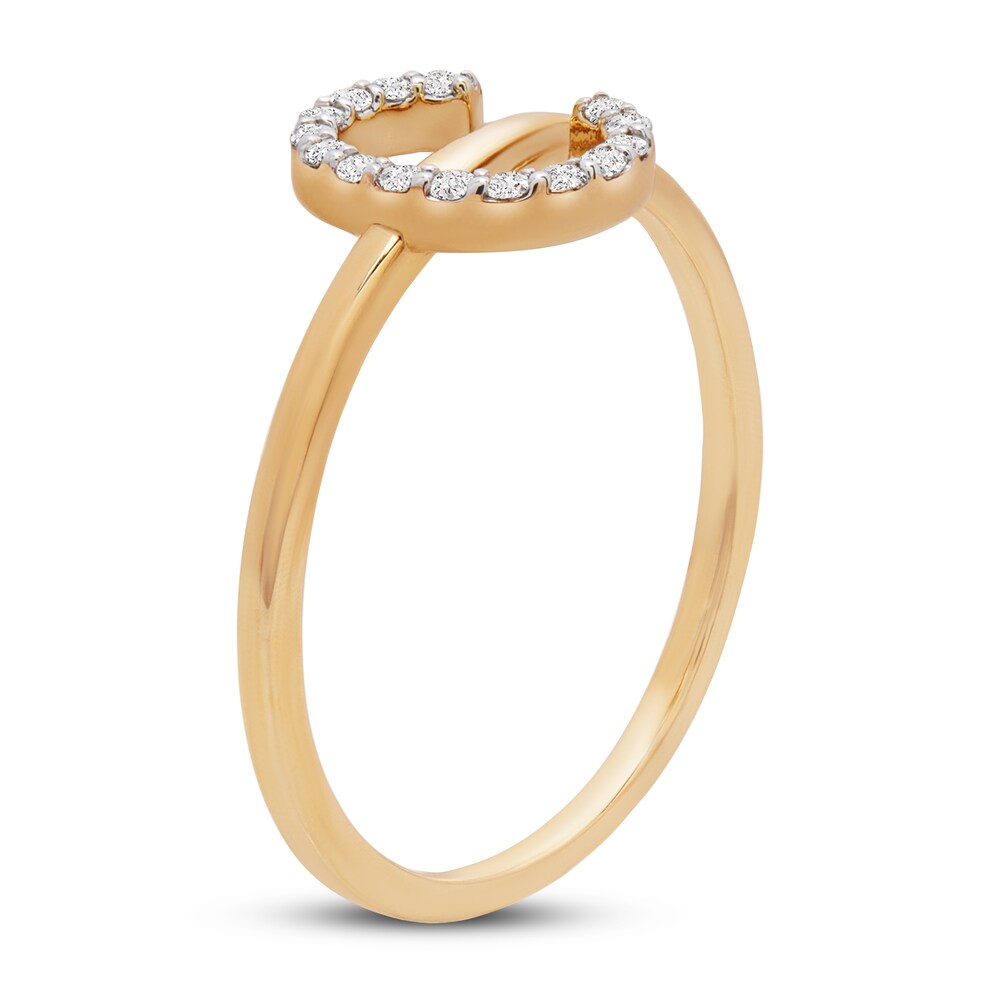 Diamond Letter C Ring 1/10 ct tw 10K Yellow Gold XDHmEWMu Diamond Letter C Ring 1/10 ct tw 10K Yellow Gold XDHmEWMu