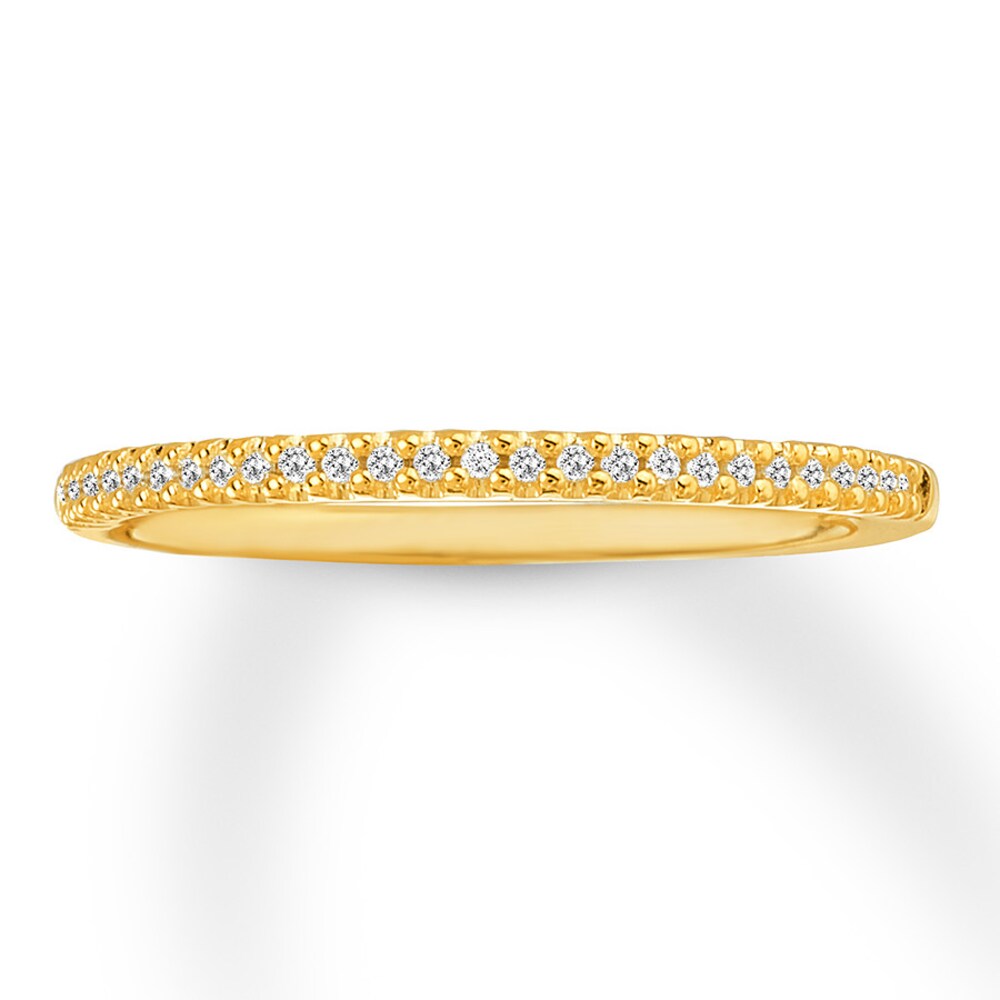 Diamond Anniversary Band 1/15 ct tw Round-cut 14K Yellow Gold XLJTWs2y Diamond Anniversary Band 1/15 ct tw Round-cut 14K Yellow Gold XLJTWs2y