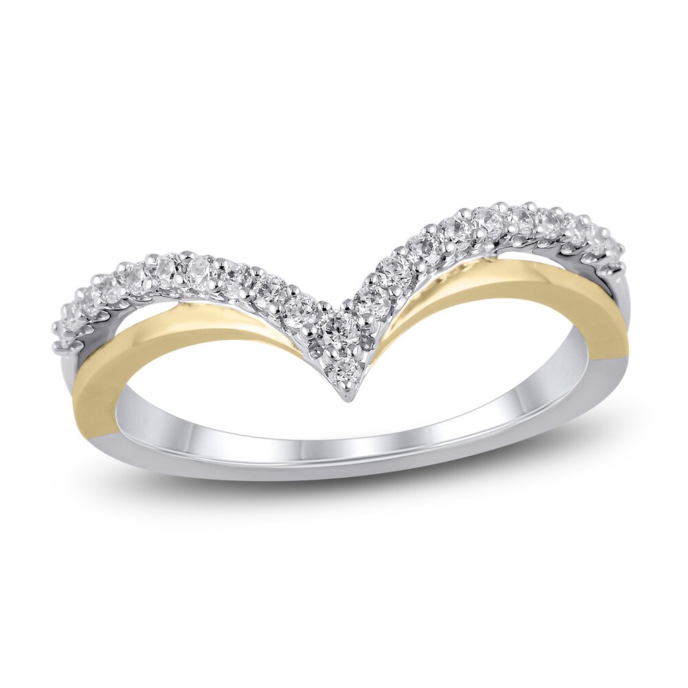 Diamond Contour Wedding Band 1/4 ct tw Round 10K Two-Tone Gold XOd6M0gc Diamond Contour Wedding Band 1/4 ct tw Round 10K Two-Tone Gold XOd6M0gc