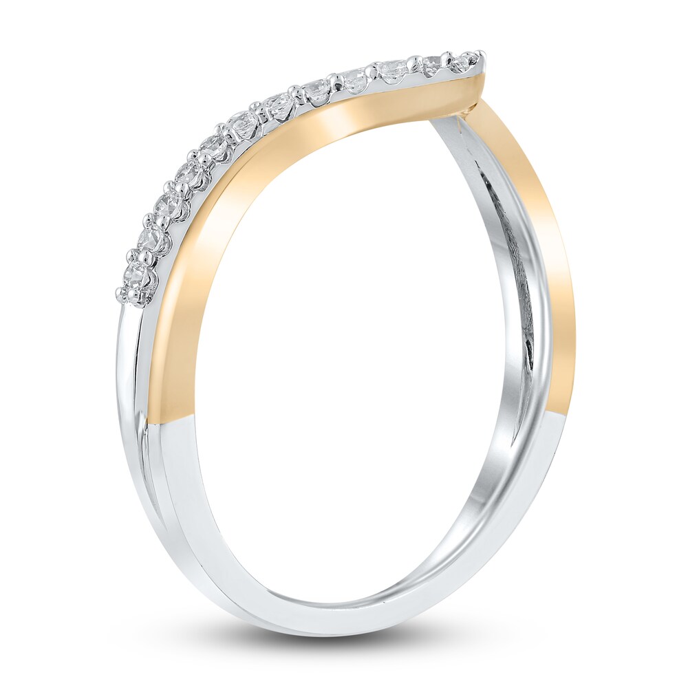 Diamond Contour Wedding Band 1/4 ct tw Round 10K Two-Tone Gold XOd6M0gc Diamond Contour Wedding Band 1/4 ct tw Round 10K Two-Tone Gold XOd6M0gc