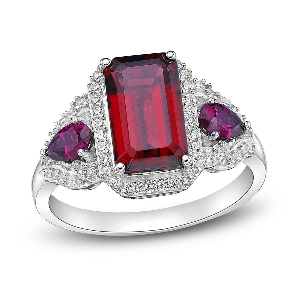 Natural Rhodalite Garnet Ring 1/4 ct tw Diamonds 10K White Gold XfkaUrCo Natural Rhodalite Garnet Ring 1/4 ct tw Diamonds 10K White Gold XfkaUrCo