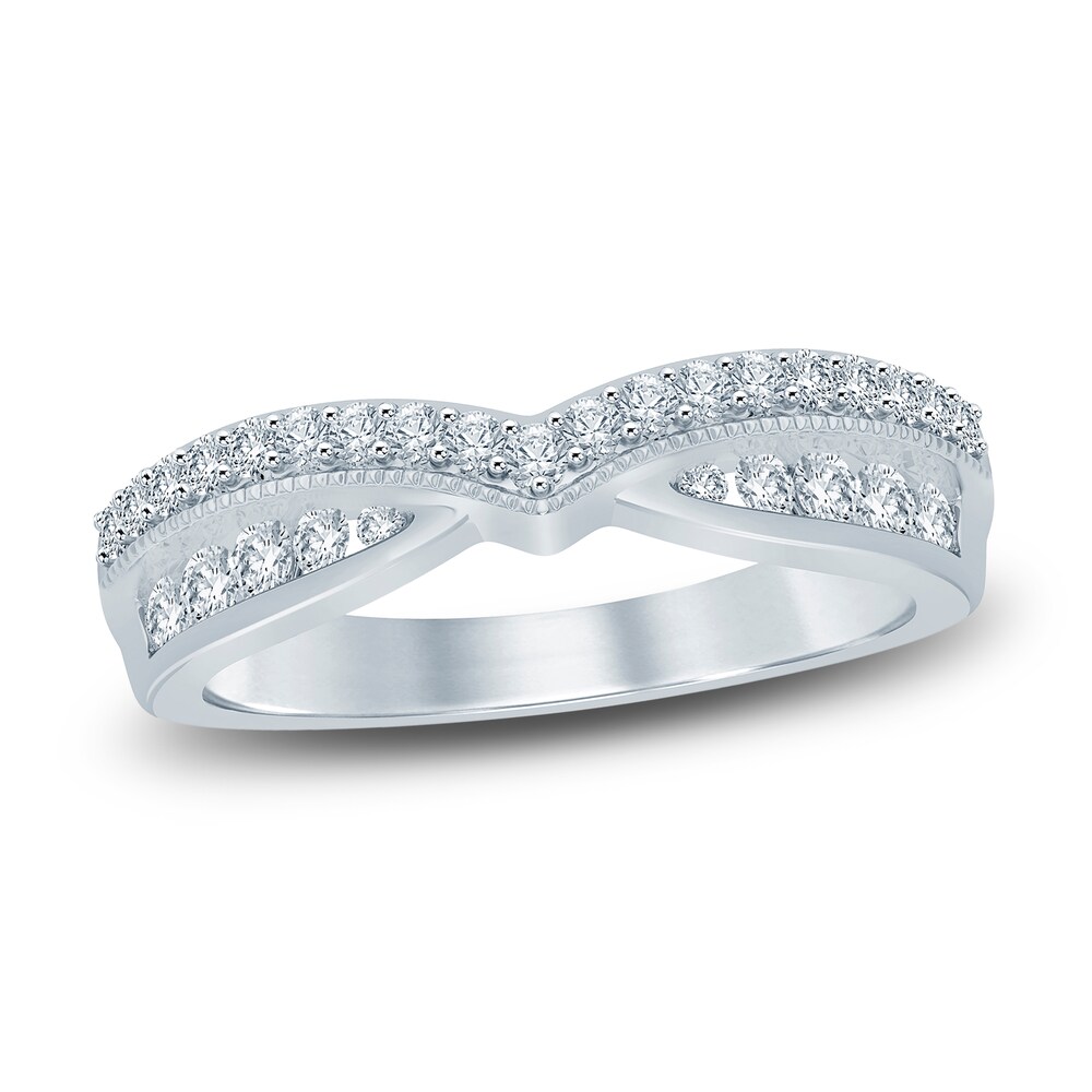 Diamond Contour Anniversary Band 1/2 ct tw Round 14K White Gold XiiCm7lg Diamond Contour Anniversary Band 1/2 ct tw Round 14K White Gold XiiCm7lg