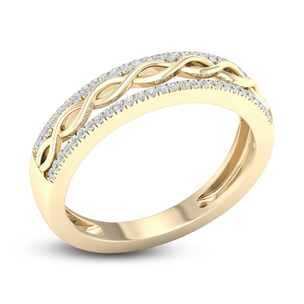 Diamond Twisted Wedding Band 1/8 ct tw Round 14K Yellow Gold XiqdVGi3 Diamond Twisted Wedding Band 1/8 ct tw Round 14K Yellow Gold XiqdVGi3