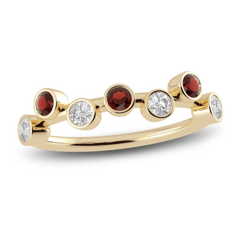 Juliette Maison Natural Garnet & Natural White Sapphire Ring 10K Yellow Gold XkID7CGx Juliette Maison Natural Garnet & Natural White Sapphire Ring 10K Yellow Gold XkID7CGx